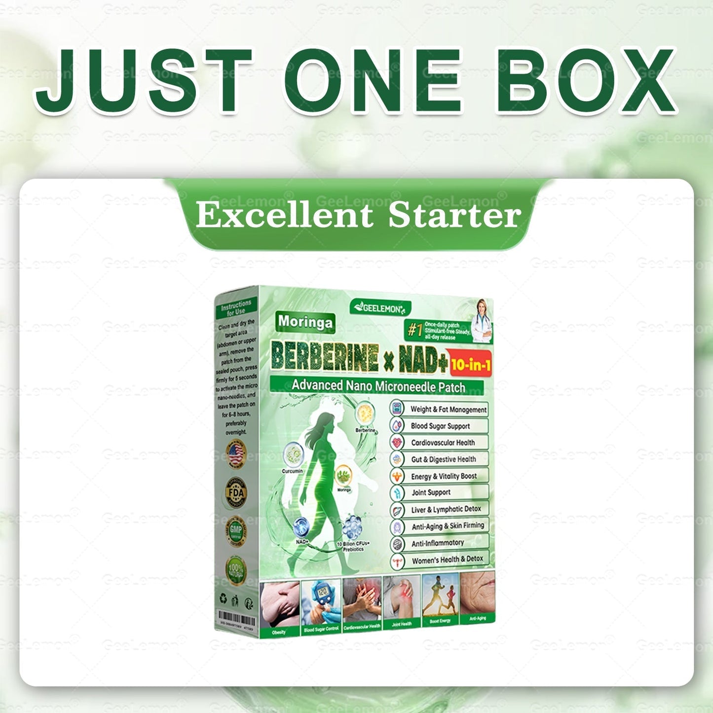 🇺🇸𝐆𝐞𝐞𝐋𝐞𝐦𝐨𝐧® 𝐌𝐨𝐫𝐢𝗻𝗴𝗮 · 𝐁𝐞𝐫𝐛𝗲𝗿𝗶𝗻𝗲 × 𝗡𝗔𝗗+ 𝟏𝟎 𝐢𝐧 𝟏 𝐀𝐝𝐯𝐚𝐧𝐜𝐞𝐝 𝗡𝗮𝗻𝗼 𝗠𝗶𝗰𝗿𝗼𝗻𝐞𝐞𝐝𝐥𝐞 𝐏𝐚𝐭𝗰𝗵👩‍⚕️👩‍⚕️(Just once a day, visible changes in 7 days) ✅ For obesity, loose skin, diabetes, and more.
